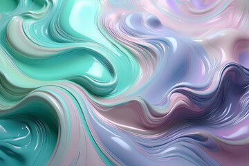 Modern Abstract Background with Soft Flowing 3D Shapes and Pastel Gradient