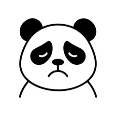 outline sad panda on a white background
Vector line icon animal character emotion, including joy and sadness