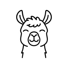 outline happy llama on a white background
Vector line icon animal character emotion, including joy and sadness