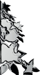 Abstract Chrome Splatter Border 