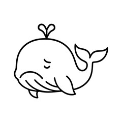 outline sad whale on a white background
Vector line icon animal character emotion, including joy and sadness
