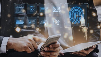 System for safeguarding digital identity using fingerprint authentication, encryption, and secure...