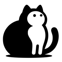 Simple fat cat logo