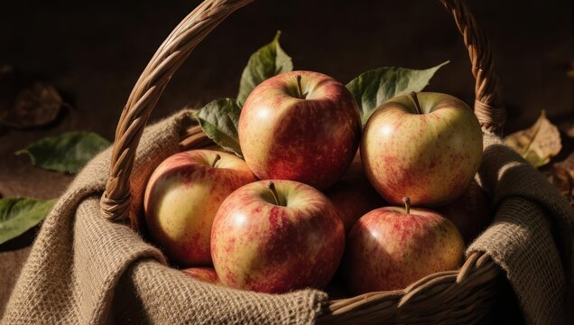 Apples in a Wicker Basket - A Rustic Still Life.