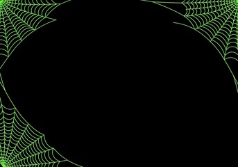 Fluorescent spider webs in corners for Halloween