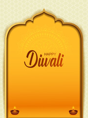 vector illustration of decorated diya for Happy Diwali holiday Hindu festival of India background