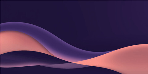 Futuristic abstract background vector illustration with a smooth flowing curve design in purple, blue, and pink light waves and lines