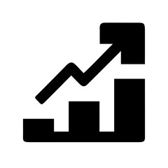 Stylized Growth Chart Silhouette Inside a Circle
