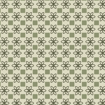  Geometrical flowers seamless vector pattern