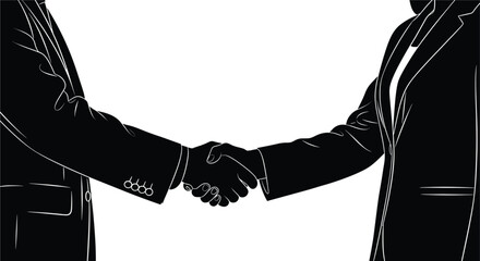 Silhouette of two businessmen shaking hands handshake, handshake, business, agreement, deal, partnership, success, meeting, collaboration, contract, negotiation, trust, greeting, introduction, corpora