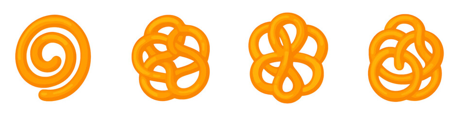 Delicious Sweet Golden Indian Jalebi Dessert Isolated