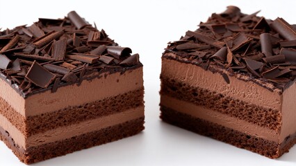 Chocolate cake with chocolate shavings