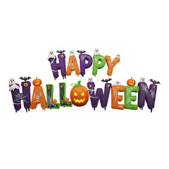 Fototapeta premium 3D Rendered Happy Halloween Typography