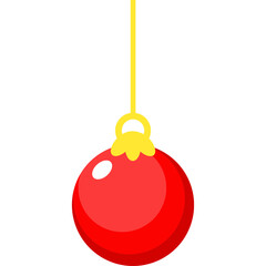 Christmas Ornament Ball – Red Bauble Hanging Decoration, Christmas Tree Element
