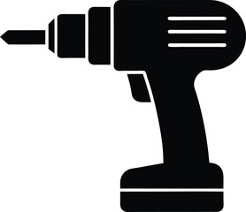Drill machine silhouette vector art illustration