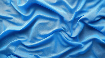 Obraz premium Blue sports clothing fabric texture inspired by football shirt jersey material symbolizing performance energy and teamwork representing breathable athletic design and modern sports apparel