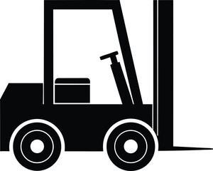 Forklift silhouette vector art illustration