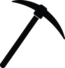 Pickaxe tool silhouette vector art illustration