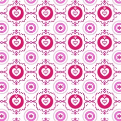 seamless pattern with pink flowers