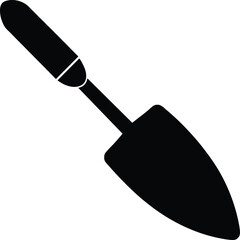 Trowel hand tool silhouette vector art illustration