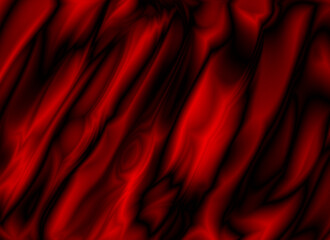 Abstract red fabric texture with deep folds and shadows