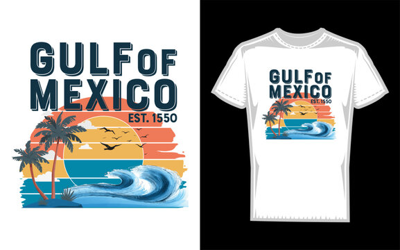 A stylized silhouette of the gulf of mexico coastline featuring a distinctive outline of the geographical region in a graphic design format perfect for educational or thematic presentations