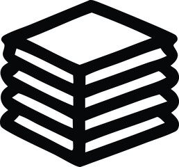 Simple stack icon represents layers or data blocks for conceptual information and organization