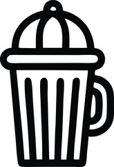 Simple outline icon of a coffee mug with lid and handle clean design for beverage or cafe concepts