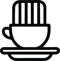 Whimsical cactus in a coffee cup icon a creative symbol representing nature and refreshment for diverse applications
