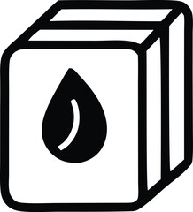 Simple icon of a water droplet on a stack of books represents knowledge and learning symbolizing education and information.