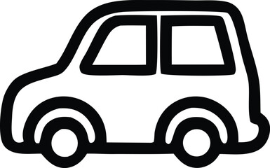 Simple outline of a small compact car ideal for transportation and travel icons simple and clean