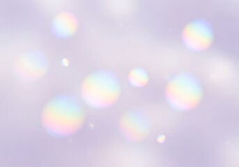 Soft Rainbow Spheres Bokeh Background circle light