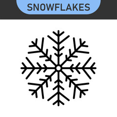 Set of blue Snowflakes icons. Vector winter icons	