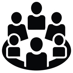 group discussion vector icon