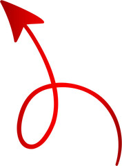 Curved Red Arrow Illustration Point Up