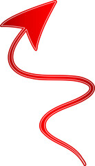 Curved Wavy Red Arrow Illustration Pointing Up