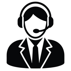 customer support agent vector icon