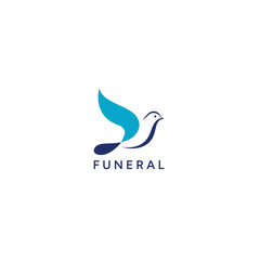Modern Funeral Dove Logo Design – Minimal Bird Symbol