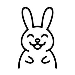 outline happy rabbit on a white background
Vector line icon animal character emotion, including joy and sadness
