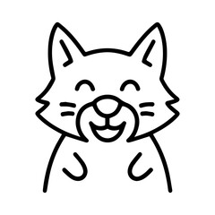 outline happy wolf on a white background
Vector line icon animal character emotion, including joy and sadness