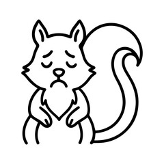 outline sad squirrel on a white background
Vector line icon animal character emotion, including joy and sadness