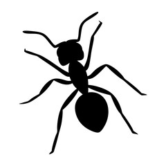 Find black ant silhouette vector graphic illustration for pest control and nature designs use in projects