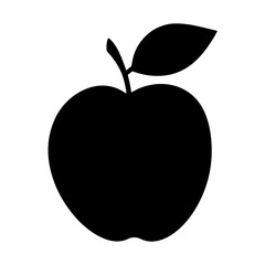 Black apple silhouette vector illustration for graphic design and healthy eating concepts icon art