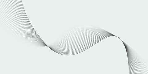 Fototapeta premium Abstract wave element for design. Digital frequency track equalizer. Stylized line art background. Vector illustration. Wave with lines created using blend tool. Curved wavy line, smooth stripe.