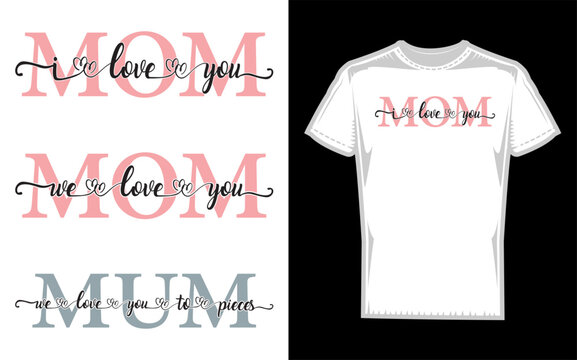 Heartwarming mum we love you to pieces message in a charming silhouette design perfect for mother s day and expressing maternal love with a classic touch