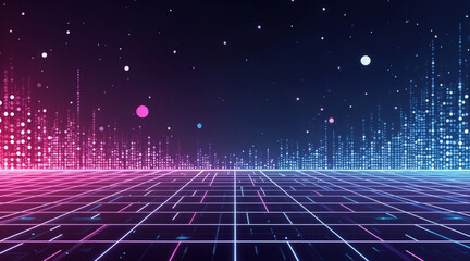 Neon geometric abstract background in minimalistic style