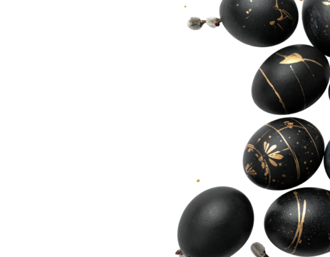 Black Easter Eggs with Gold Design