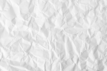 Obraz premium Crumpled white paper texture or background for design with copy space for text.