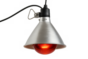 Industrial heat lamp warming with red infrared light
