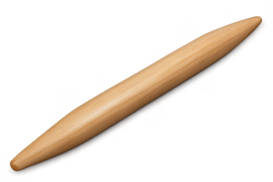 Rolling pin wooden baking tool with transparent background